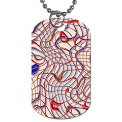 Ribbon Chaos 2 Red Blue Dog Tag (one Side)