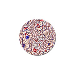 Ribbon Chaos 2 Red Blue Golf Ball Marker