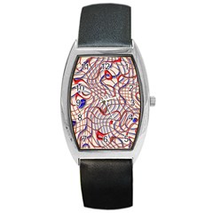 Ribbon Chaos 2 Red Blue Barrel Metal Watches