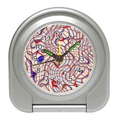 Ribbon Chaos 2 Red Blue Travel Alarm Clocks by ImpressiveMoments