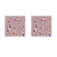 Ribbon Chaos 2 Red Blue Cufflinks (square) by ImpressiveMoments