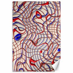 Ribbon Chaos 2 Red Blue Canvas 12  X 18  