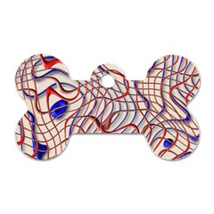 Ribbon Chaos 2 Red Blue Dog Tag Bone (one Side) by ImpressiveMoments