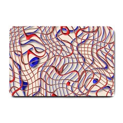 Ribbon Chaos 2 Red Blue Small Doormat 