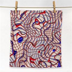 Ribbon Chaos 2 Red Blue Face Towel