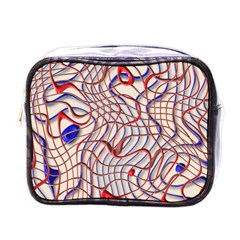 Ribbon Chaos 2 Red Blue Mini Toiletries Bags