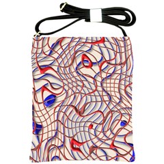 Ribbon Chaos 2 Red Blue Shoulder Sling Bags by ImpressiveMoments