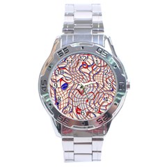 Ribbon Chaos 2 Red Blue Stainless Steel Men s Watch