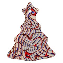 Ribbon Chaos 2 Red Blue Ornament (christmas Tree)