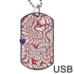 Ribbon Chaos 2 Red Blue Dog Tag Usb Flash (one Side)