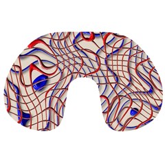 Ribbon Chaos 2 Red Blue Travel Neck Pillows