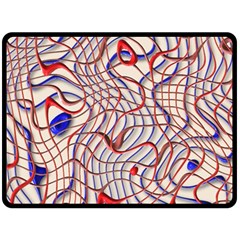 Ribbon Chaos 2 Red Blue Double Sided Fleece Blanket (large) 