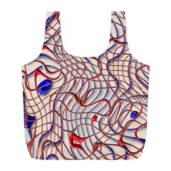 Ribbon Chaos 2 Red Blue Full Print Recycle Bags (l) 