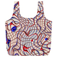 Ribbon Chaos 2 Red Blue Full Print Recycle Bags (l) 