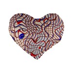 Ribbon Chaos 2 Red Blue Standard 16  Premium Flano Heart Shape Cushions Front