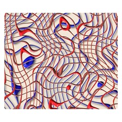 Ribbon Chaos 2 Red Blue Double Sided Flano Blanket (small) 