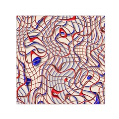 Ribbon Chaos 2 Red Blue Small Satin Scarf (square) 