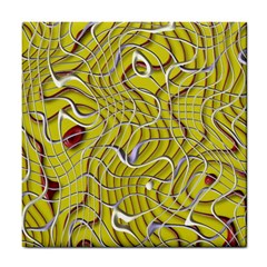 Ribbon Chaos 2 Yellow Tile Coasters