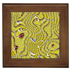 Ribbon Chaos 2 Yellow Framed Tiles