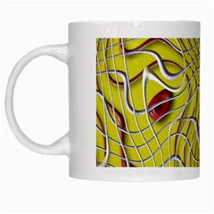 Ribbon Chaos 2 Yellow White Mugs by ImpressiveMoments