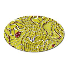 Ribbon Chaos 2 Yellow Oval Magnet