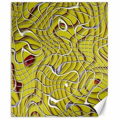 Ribbon Chaos 2 Yellow Canvas 8  X 10  by ImpressiveMoments