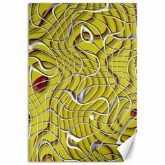 Ribbon Chaos 2 Yellow Canvas 12  X 18  