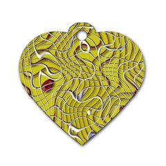 Ribbon Chaos 2 Yellow Dog Tag Heart (one Side)