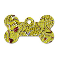 Ribbon Chaos 2 Yellow Dog Tag Bone (two Sides)