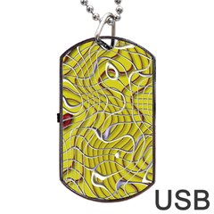 Ribbon Chaos 2 Yellow Dog Tag Usb Flash (one Side)