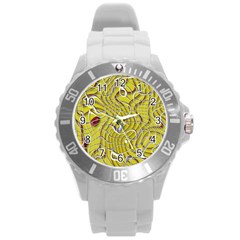 Ribbon Chaos 2 Yellow Round Plastic Sport Watch (l)