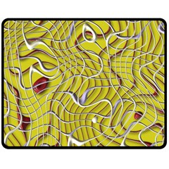 Ribbon Chaos 2 Yellow Double Sided Fleece Blanket (medium) 