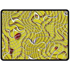 Ribbon Chaos 2 Yellow Double Sided Fleece Blanket (large) 