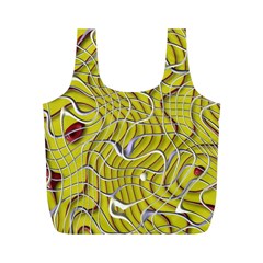 Ribbon Chaos 2 Yellow Full Print Recycle Bags (m)  by ImpressiveMoments