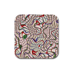 Ribbon Chaos 2 Rubber Square Coaster (4 Pack) 