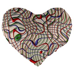 Ribbon Chaos 2 Large 19  Premium Heart Shape Cushions