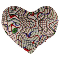 Ribbon Chaos 2 Large 19  Premium Flano Heart Shape Cushions