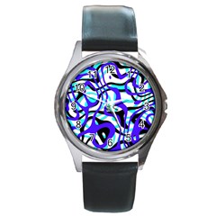 Ribbon Chaos Ocean Round Metal Watches