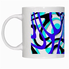 Ribbon Chaos Ocean White Mugs