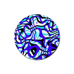 Ribbon Chaos Ocean Rubber Coaster (round) 