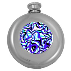 Ribbon Chaos Ocean Round Hip Flask (5 Oz)