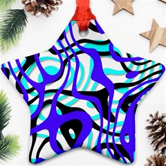 Ribbon Chaos Ocean Star Ornament (two Sides) 