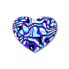 Ribbon Chaos Ocean Rubber Coaster (heart)  by ImpressiveMoments