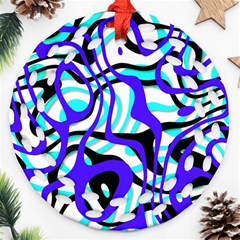 Ribbon Chaos Ocean Ornament (round Filigree) 