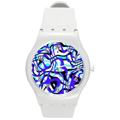 Ribbon Chaos Ocean Round Plastic Sport Watch (m)