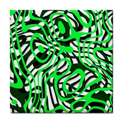 Ribbon Chaos Green Tile Coasters