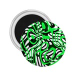 Ribbon Chaos Green 2.25  Magnets Front