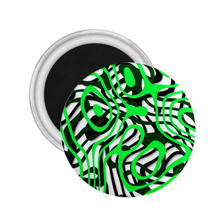 Ribbon Chaos Green 2.25  Magnets