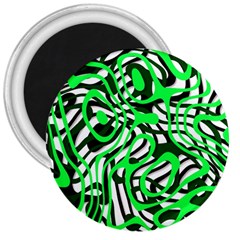 Ribbon Chaos Green 3  Magnets by ImpressiveMoments