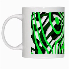 Ribbon Chaos Green White Mugs